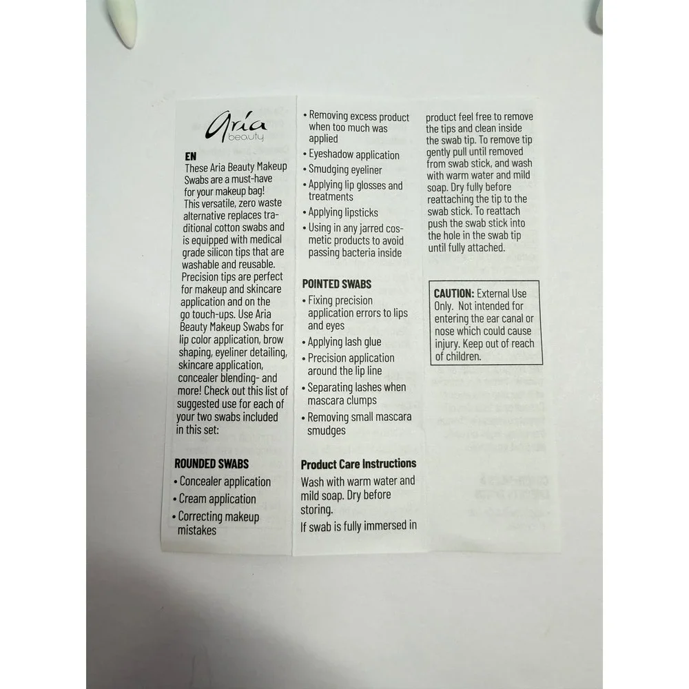 Two Sets of Aria Beauty‎ Reusable Makeup Swabs with Cases and Silicone Tips